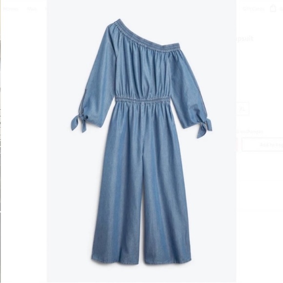 MICHAEL Michael Kors Light Cadet Wash One-Shoulder Women Jumpsuit - Picture 1 of 15